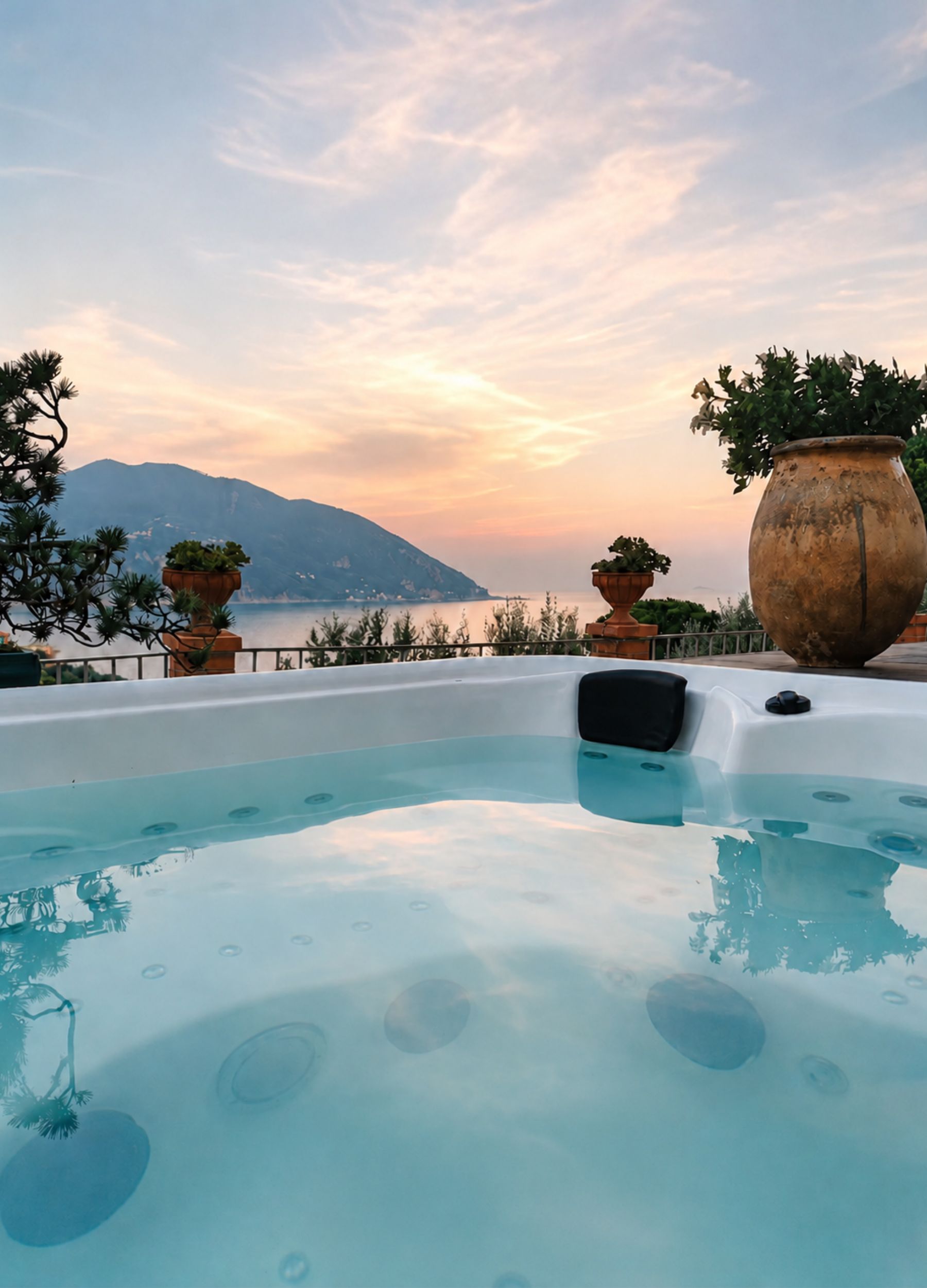 special and romantic moment in area spa view portofino coast for two